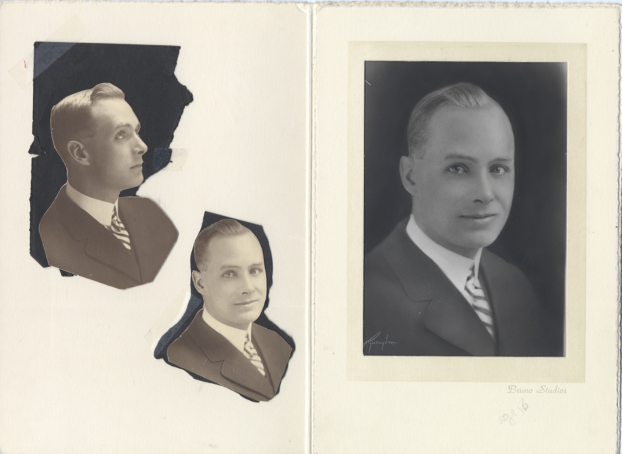 Several portrait photographs of a younger Frank B. Robinson